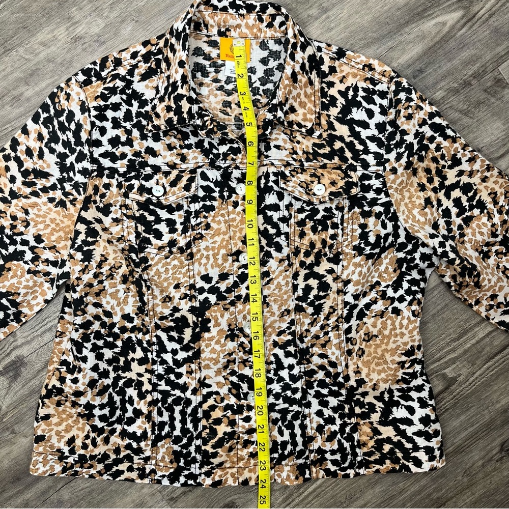 Ruby Rd. Animal Print Collared Lightweight Jacket… - image 6